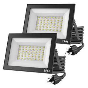 2-Pack 50W LED Flood Lights Outdoor 9000 Lumens Super Bright Security Lighting, IP66 Waterproof, 5000K Daylight Energy-Efficient Outdoor Lights for Garage, Garden, Lawn, Backyard 2-Pack 50W LED Flood Lights Outdoor 9000 Lumens Super Bright Security Lighting, IP66 Waterproof, 5000K Daylight Energy-Efficient Outdoor Lights for Garage, Garden, Lawn, Backyard