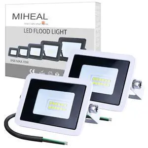2 Pack White 110V 10W LED Flood Light,Cool White, IP68 Waterproof Super Bright Security Lights, Outdoor Floodlight for Yard, Garden, Playground, Basketball Court 2 Pack White 110V 10W LED Flood Light,Cool White, IP68 Waterproof Super Bright Security Lights, Outdoor Floodlight for Yard, Garden, Playground, Basketball Court