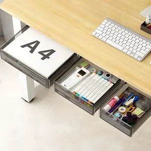 Under Desk Table Drawer Storage Organizer,3 Pack Large & Medium & Small Slide Out Desk Drawers - Hidden Desktop Organizer,Attachable Pencil Storage Tray Under Table(SML) Under Desk Table Drawer Storage Organizer,3 Pack Large & Medium & Small Slide Out Desk Drawers - Hidden Desktop Organizer,Attachable Pencil Storage Tray Under Table(SML)