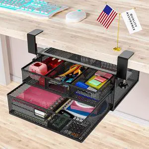 Under Desk Drawer Organizer No Drilling 2 Slide Out Drawer Under Desk Storage Drawer Clamp On Under Desk Management Drawer Organizer Suitable for Home and Office Under Desk Drawer Organizer No Drilling 2 Slide Out Drawer Under Desk Storage Drawer Clamp On Under Desk Management Drawer Organizer Suitable for Home and Office