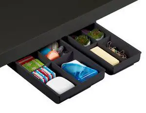 Konnect Under Desk Drawer, Self-Adhesive Slide Out Storage Organizer with 4 Customizable Dividers, 2-Pack Konnect Under Desk Drawer, Self-Adhesive Slide Out Storage Organizer with 4 Customizable Dividers, 2-Pack
