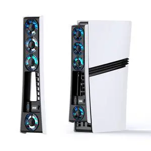 Cooling Fan for PS5 Pro, Efficient Cooler Fan with Adjustable Speed/LED Light, Temperature-Controlled PS5 PRO Cooling Accessories with USB 3.0 Port Cooling Fan for PS5 Pro, Efficient Cooler Fan with Adjustable Speed/LED Light, Temperature-Controlled PS5 PRO Cooling Accessories with USB 3.0 Port
