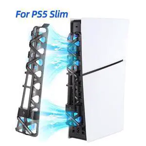 Cooling Fan with LED Light for PS5 Slim, Quiet Cooling System Accessories for Playstation 5 Slim Disc and Digital Editions, Compatible with Horizontal Stand For Gaming Console Cooling Fan with LED Light for PS5 Slim, Quiet Cooling System Accessories for Playstation 5 Slim Disc and Digital Editions, Compatible with Horizontal Stand For Gaming Console