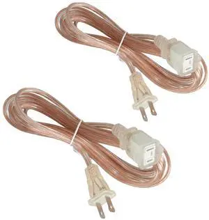 2 Pack 10FT Clear Visible Copper Extension Cord, 2 Prong NEMA 1-15P Flexible Light Duty 18AWG Replacement Power Cord Cable, Indoor Wiring for Large Christmas Tree, Wreath, Seasonal String Light Decor 2 Pack 10FT Clear Visible Copper Extension Cord, 2 Prong NEMA 1-15P Flexible Light Duty 18AWG Replacement Power Cord Cable, Indoor Wiring for Large Christmas Tree, Wreath, Seasonal String Light Decor