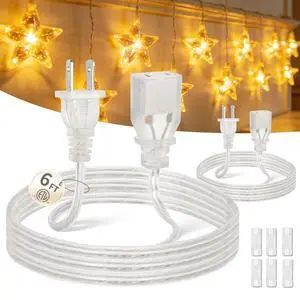 Clear Extension Cord, 6FT, 2 Pack for Discreet Indoor Routing Clear Extension Cord, 6FT, 2 Pack for Discreet Indoor Routing