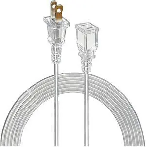 Clear Extension Cord Thin 10 Feet 5A 125V 625W Clear Extension Cord Thin 10 Feet 5A 125V 625W