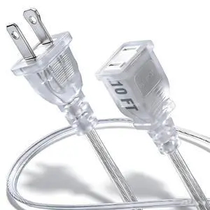10ft Clear Extension Cord 10ft Clear Extension Cord