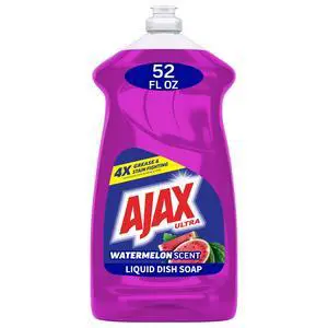 Ultra Liquid Dish Soap, Strips Grease, Watermelon Scent, 52 fl oz | Dish Detergent, Ajax Dish Soap, Dish Liquid, 4x Grease & Stain Fighting, Deep-Cleaning, Soft on Hands, Dishwashing Detergent Ultra Liquid Dish Soap, Strips Grease, Watermelon Scent, 52 fl oz | Dish Detergent, Ajax Dish Soap, Dish Liquid, 4x Grease & Stain Fighting, Deep-Cleaning, Soft on Hands, Dishwashing Detergent