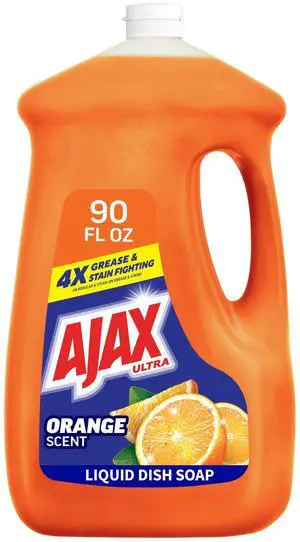 Ultra Liquid Dish Soap, Triple Action, Orange Scent, 90 fl oz | Dish Detergent, Ajax Dish Soap, Dish Liquid, 4x Grease & Stain Fighting, Deep-Cleaning, Soft on Hands, Dishwashing Detergent Ultra Liquid Dish Soap, Triple Action, Orange Scent, 90 fl oz | Dish Detergent, Ajax Dish Soap, Dish Liquid, 4x Grease & Stain Fighting, Deep-Cleaning, Soft on Hands, Dishwashing Detergent