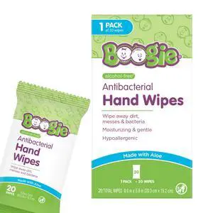 Antibacterial Hand Wipes - 20 Count | Hypoallergenic & Alcohol-Free, Travel and Diaper Bag Essential Antibacterial Hand Wipes - 20 Count | Hypoallergenic & Alcohol-Free, Travel and Diaper Bag Essential