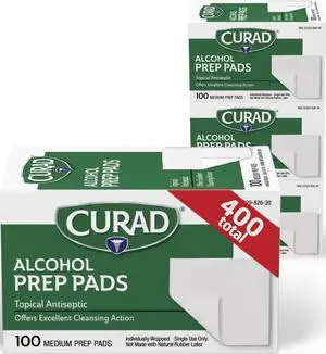 Alcohol Prep Pads, 400 Count, Medium 70% Isopropyl Alcohol Wipes, Individually Wrapped, First Aid Alcohol Swabs for Cuts & Scrapes, Medical Alcohol Pads Alcohol Prep Pads, 400 Count, Medium 70% Isopropyl Alcohol Wipes, Individually Wrapped, First Aid Alcohol Swabs for Cuts & Scrapes, Medical Alcohol Pads