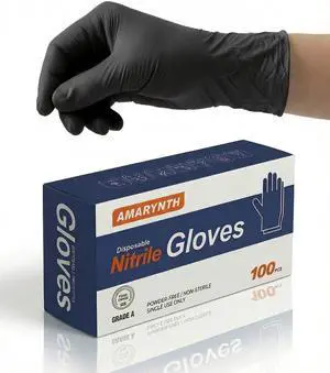 Black Nitrile Disposable Gloves, 4mil Chemical Resistant, 100 Count Medium | Food Grade, Pro-Grip Textured Fingertips For Cooking Cleaning Mechanic, Powder & Latex-free For Medical Black Nitrile Disposable Gloves, 4mil Chemical Resistant, 100 Count Medium | Food Grade, Pro-Grip Textured Fingertips For Cooking Cleaning Mechanic, Powder & Latex-free For Medical