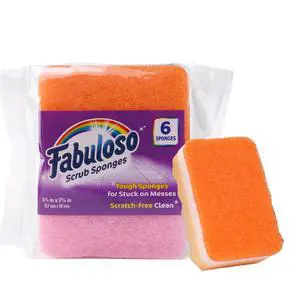 Scratch-Free Kitchen Dish Sponges Rainbow Cellulose Scrubber Sponge with Scouring Pad Dishes Pots Pans Counters and Sinks Tough on Messes 4.25 x 2.75 x 1.25 IN 6 Count Single Pack Supply Scratch-Free Kitchen Dish Sponges Rainbow Cellulose Scrubber Sponge with Scouring Pad Dishes Pots Pans Counters and Sinks Tough on Messes 4.25 x 2.75 x 1.25 IN 6 Count Single Pack Supply