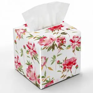 Watercolor Floral Tissue Box Cover, Spring Summer Tissue Box Holder, Square Facial Paper Case, Cube Facial Paper Organizer Dispenser for Bathroom Vanity Countertop Nightstands/Leather-02 Watercolor Floral Tissue Box Cover, Spring Summer Tissue Box Holder, Square Facial Paper Case, Cube Facial Paper Organizer Dispenser for Bathroom Vanity Countertop Nightstands/Leather-02