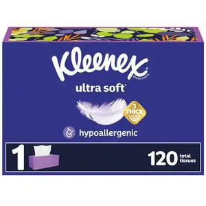 Ultra Soft Facial Tissues, 1 Flat Box, 120 Tissues per Box, 3-Ply, Packaging May Vary Ultra Soft Facial Tissues, 1 Flat Box, 120 Tissues per Box, 3-Ply, Packaging May Vary