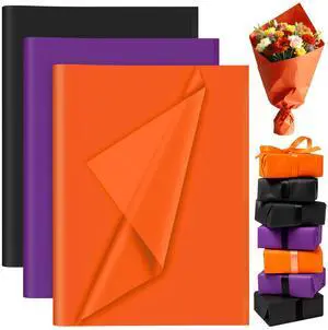 60 Sheets Black Purple Orange Tissue Paper for Gift Bags Packaging | 14" x 20", Gift Bag Wrapping, Halloween Fall Autumn Birthday Party Decor, Art Crafts, Flower Packaging, Gift Bag Box Filling 60 Sheets Black Purple Orange Tissue Paper for Gift Bags Packaging | 14" x 20", Gift Bag Wrapping, Halloween Fall Autumn Birthday Party Decor, Art Crafts, Flower Packaging, Gift Bag Box Filling