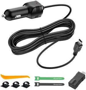 Dash Camera Car Charger, Mini USB and Micro USB Interfaces, Driving Recorders Power Cord Universal Car Adapter Power Cord 3.5m/11.5ft 12V/24V to DC5V 2A(I Interface) Dash Camera Car Charger, Mini USB and Micro USB Interfaces, Driving Recorders Power Cord Universal Car Adapter Power Cord 3.5m/11.5ft 12V/24V to DC5V 2A(I Interface)