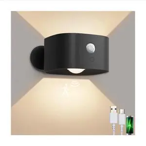 Rechargeable Motion Sensor Wall Light, Wireless Wall Sconce - Magnetic Base, Dimmable 3000K Warm White, 3 Modes (ON/AUTO/Off) for Closet, Stairs, Living Room - Indoor LED Wall Lamp (Black) Rechargeable Motion Sensor Wall Light, Wireless Wall Sconce - Magnetic Base, Dimmable 3000K Warm White, 3 Modes (ON/AUTO/Off) for Closet, Stairs, Living Room - Indoor LED Wall Lamp (Black)