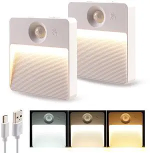 Rechargeable Motion Sensor Night Light Indoor, 2 Pack - Dimmable LED Closet Lights with 3 Color Temperatures, Magnetic Stick-On Wireless Under Cabinet Lighting for Hallway, Stairs, Kitchen Rechargeable Motion Sensor Night Light Indoor, 2 Pack - Dimmable LED Closet Lights with 3 Color Temperatures, Magnetic Stick-On Wireless Under Cabinet Lighting for Hallway, Stairs, Kitchen