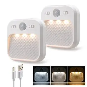 Motion Sensor Night Lights Rechargeable with Timer, Battery Cabinet Light with 3 Color Temperatures Stepless Dimming, Magnetic Closet Light for Travel, RV, Cruise Essentials 2026 Motion Sensor Night Lights Rechargeable with Timer, Battery Cabinet Light with 3 Color Temperatures Stepless Dimming, Magnetic Closet Light for Travel, RV, Cruise Essentials 2026