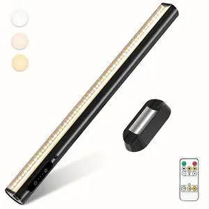 Rechargeable Magnetic LED Light Bar with Remote, Under Cabinet Lighting Wireless, Battery Powered Operated Wall Strip Lights, Dimmable Desk Lamp for Mirror Closet Picture Kitchen Black Rechargeable Magnetic LED Light Bar with Remote, Under Cabinet Lighting Wireless, Battery Powered Operated Wall Strip Lights, Dimmable Desk Lamp for Mirror Closet Picture Kitchen Black