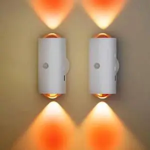 Rechargeable LED Wall Lamp Magnetic Motion Sensor Dimmable Stick on Night Light for Bedroom Closet Under Cabinet Lighting (2, White) Rechargeable LED Wall Lamp Magnetic Motion Sensor Dimmable Stick on Night Light for Bedroom Closet Under Cabinet Lighting (2, White)