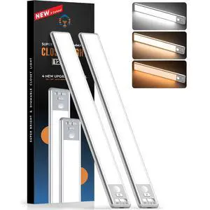 126 LED Under Cabinet Lighting Wireless, 2500mAh Rechargeable Closet Lights Motion Sensored, 3 Color Temps, Dimmable Magnetic Light Bar for Kitchen, Pantry, Stair (2 Pack) 126 LED Under Cabinet Lighting Wireless, 2500mAh Rechargeable Closet Lights Motion Sensored, 3 Color Temps, Dimmable Magnetic Light Bar for Kitchen, Pantry, Stair (2 Pack)