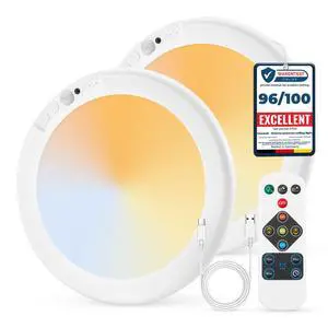 Rechargeable Motion Sensor Ceiling Light with Remote Wireless, 60 Days Battery Powered Shower Lamp Magnetic Dimming Timing Stick on Cordless Lighting for Closet Pantry without Electricity 2Pack Rechargeable Motion Sensor Ceiling Light with Remote Wireless, 60 Days Battery Powered Shower Lamp Magnetic Dimming Timing Stick on Cordless Lighting for Closet Pantry without Electricity 2Pack