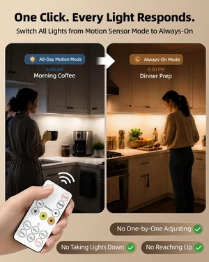 5-Pack Under Cabinet Lighting, 3300mAh Rechargeable Motion Sensor Light, 12inch Magnetic Closet Lights with Dimmable & 3 Color Temps, Wireless Motion Activated Lights with Remote for Kitchen 5-Pack Under Cabinet Lighting, 3300mAh Rechargeable Motion Sensor Light, 12inch Magnetic Closet Lights with Dimmable & 3 Color Temps, Wireless Motion Activated Lights with Remote for Kitchen