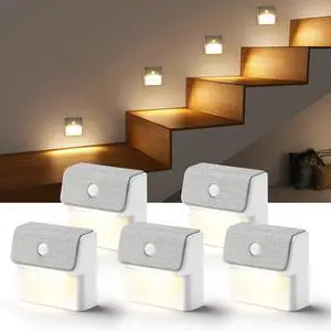 LED Linkage Motion Sensor Night Light, Magnetic Stick-On Motion Activated Light, Rechargeable Battery Powered Wall Lamp, Dimmable Warm White Light, for Bedroom, Hallway, Stairs, Kitchen, 5 Pack LED Linkage Motion Sensor Night Light, Magnetic Stick-On Motion Activated Light, Rechargeable Battery Powered Wall Lamp, Dimmable Warm White Light, for Bedroom, Hallway, Stairs, Kitchen, 5 Pack