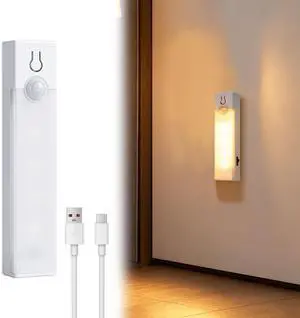 Rechargeable Motion Sensor LED Light Bar (3.9 Inch) - Wireless Magnetic Stick-On Night Light for Kitchen Stairs - 3 Color Modes Under Cabinet Lighting - Punch-Free Closet Bedroom Light Rechargeable Motion Sensor LED Light Bar (3.9 Inch) - Wireless Magnetic Stick-On Night Light for Kitchen Stairs - 3 Color Modes Under Cabinet Lighting - Punch-Free Closet Bedroom Light