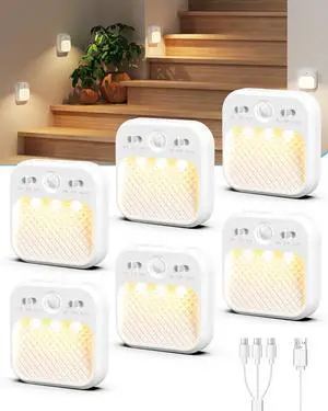 6 Pack Motion Sensor Night Light,Motion Sensor Light Indoor,1000mAh Battery Operated Night Light for Hallway, 3 Colors Dimmable,Magnetic Closet Lights,Under Counter Lights for Kitchen 6 Pack Motion Sensor Night Light,Motion Sensor Light Indoor,1000mAh Battery Operated Night Light for Hallway, 3 Colors Dimmable,Magnetic Closet Lights,Under Counter Lights for Kitchen