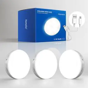3 Pack Motion Sensor Lights Indoor, Rechargeable Wireless LED Puck Lights, Battery Operated Motion Sensor Night Light for Closet, Stairs, Kitchen, Cabinet, Toilet 3 Pack Motion Sensor Lights Indoor, Rechargeable Wireless LED Puck Lights, Battery Operated Motion Sensor Night Light for Closet, Stairs, Kitchen, Cabinet, Toilet
