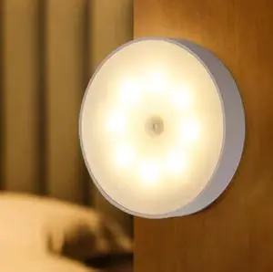 Round Motion Sensor Light, USB Rechargeable, LED Night Light for Bedroom, Hallway, Cabinet (Warm White) Round Motion Sensor Light, USB Rechargeable, LED Night Light for Bedroom, Hallway, Cabinet (Warm White)