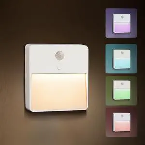 LED Night Light with Motion & Dusk Sensor, 2-Pack, Battery-Powered & Rechargeable, Multi-Color, Dimmable, for Bedroom, Stairway, Closet LED Night Light with Motion & Dusk Sensor, 2-Pack, Battery-Powered & Rechargeable, Multi-Color, Dimmable, for Bedroom, Stairway, Closet