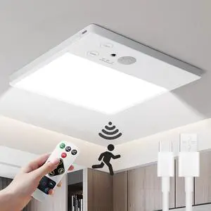 Motion Sensor Ceiling Light, Closet Lights Motion Sensored, 10000mAh Rechargeable Wireless LED Light, IP54 Waterproof 3 Color Dimmable Magnetic Battery Operated Light for Shower Stair Garage Hallway Motion Sensor Ceiling Light, Closet Lights Motion Sensored, 10000mAh Rechargeable Wireless LED Light, IP54 Waterproof 3 Color Dimmable Magnetic Battery Operated Light for Shower Stair Garage Hallway