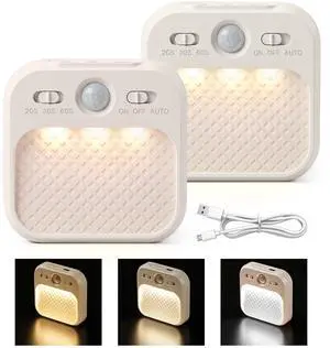 2-Pack Motion Sensor Night Light, Rechargeable Wireless Magnetic LED Wall Sconce, Modern Stick-on Under Cabinet Light for Closet Staircase Bedroom & RV Cruise Essentials 2026 2-Pack Motion Sensor Night Light, Rechargeable Wireless Magnetic LED Wall Sconce, Modern Stick-on Under Cabinet Light for Closet Staircase Bedroom & RV Cruise Essentials 2026
