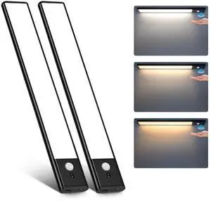 80 LED Motion Sensor Under Cabinet Lights with Hand Wave, 3 Color Temps Indoor Dimmable Closet Light, Rechargeable Wireless Magnetic Strip Night Lights for Hallway, Stairway, Wardrobe(2 Pack, 12 inch) 80 LED Motion Sensor Under Cabinet Lights with Hand Wave, 3 Color Temps Indoor Dimmable Closet Light, Rechargeable Wireless Magnetic Strip Night Lights for Hallway, Stairway, Wardrobe(2 Pack, 12 inch)