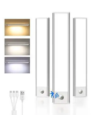 8inch Under Cabinet Lighting Wireless, 3-Pack Rechargeable Battery Motion Sensor Light Indoor, LED Closet Lights USB Charging, 3 Color Dimmable Under Cabinet Lights for Kitchen, Cabinet, Wardrobe. 8inch Under Cabinet Lighting Wireless, 3-Pack Rechargeable Battery Motion Sensor Light Indoor, LED Closet Lights USB Charging, 3 Color Dimmable Under Cabinet Lights for Kitchen, Cabinet, Wardrobe.