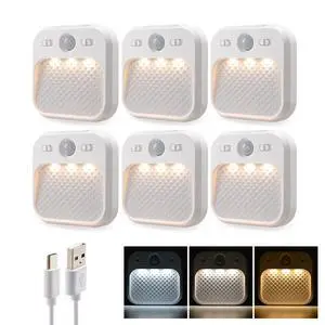 Motion Sensor Night Light 6 Pack, Rechargeable Magnetic Night Light with 3 Color Temperatures & Stepless Dimming, Timer Function, Soft Downward Anti-Glare Light for Hallway Stairs Closet Bedroom RV Motion Sensor Night Light 6 Pack, Rechargeable Magnetic Night Light with 3 Color Temperatures & Stepless Dimming, Timer Function, Soft Downward Anti-Glare Light for Hallway Stairs Closet Bedroom RV