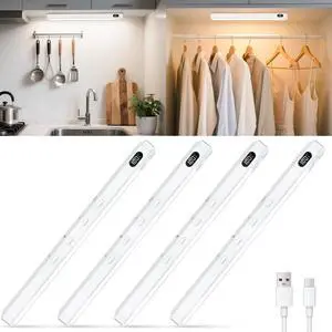 Under Cabinet & Closet Lights, Motion Sensor, Rechargeable, Magnetic, 3 Color Temps, Dimmable LED Light Bar for Indoor Kitchen Counter (4 Pack, White) Under Cabinet & Closet Lights, Motion Sensor, Rechargeable, Magnetic, 3 Color Temps, Dimmable LED Light Bar for Indoor Kitchen Counter (4 Pack, White)
