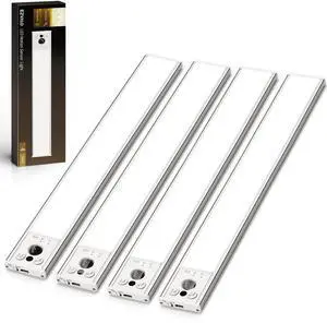 12-inch Under Cabinet Lighting, 3200mAh Rechargeable Motion Sensor Light Indoor, with Dimmable & 3 Color Temps, Magnetic Closet Lights, Wireless Under Counter Lights for Kitchen, Stairs(4-Pack) 12-inch Under Cabinet Lighting, 3200mAh Rechargeable Motion Sensor Light Indoor, with Dimmable & 3 Color Temps, Magnetic Closet Lights, Wireless Under Counter Lights for Kitchen, Stairs(4-Pack)
