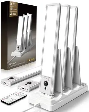 5-Pack Under Cabinet Lighting with Charging Station, 2400mAh Motion Sensor Light, LED Coutner Lights Wireless, 6500K Dimmable, Timer, Magnetic, with Remote Control for Kitchen, Closet, Stair 5-Pack Under Cabinet Lighting with Charging Station, 2400mAh Motion Sensor Light, LED Coutner Lights Wireless, 6500K Dimmable, Timer, Magnetic, with Remote Control for Kitchen, Closet, Stair