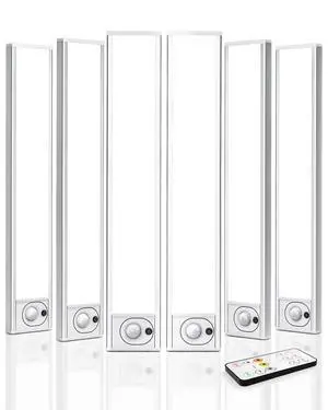 6Pack 12inch Under Cabinet Lighting, Rechargeable Motion Sensor Light Wireless Indoor, Dimmable 3 Color Temps Closet Lights with Remote, Indoor Under Counter LED Lights for Kitchen, Stairs 6Pack 12inch Under Cabinet Lighting, Rechargeable Motion Sensor Light Wireless Indoor, Dimmable 3 Color Temps Closet Lights with Remote, Indoor Under Counter LED Lights for Kitchen, Stairs