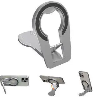 Adjustable Angle Magnetic Phone Stand, Foldable Metal Phone Holder with Non-Slip Base Adjustable Angle Magnetic Phone Stand, Foldable Metal Phone Holder with Non-Slip Base