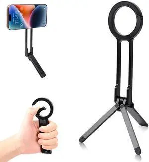 Universal Magnetic Phone Tripod Stand, Foldable Aluminum Alloy Quick Mount with Strong Magnet, Portable Pocket Size for iPhone Android Smartphones, Travel & Daily Vlog Shooting (Black) Universal Magnetic Phone Tripod Stand, Foldable Aluminum Alloy Quick Mount with Strong Magnet, Portable Pocket Size for iPhone Android Smartphones, Travel & Daily Vlog Shooting (Black)