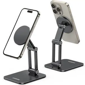 Magnetic Phone Stand Compatible with MagSafe Holder for Desk Ergonomic Design Adjustable, Aluminum Cell Phone Stand Compatible for iPhone 17 Air 16 15 14 13 12 Pro Max and MagSafe Case, Black Magnetic Phone Stand Compatible with MagSafe Holder for Desk Ergonomic Design Adjustable, Aluminum Cell Phone Stand Compatible for iPhone 17 Air 16 15 14 13 12 Pro Max and MagSafe Case, Black