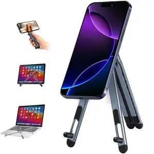 3-in-1 Foldable Magnetic Phone Tripod Stand, Portable Aluminum Alloy Adjustable Holder for Tablet, Laptop MacBook Pro/Air 1016", Magnet Phone Mount Compatible with MagSafe iPhone Android 3-in-1 Foldable Magnetic Phone Tripod Stand, Portable Aluminum Alloy Adjustable Holder for Tablet, Laptop MacBook Pro/Air 1016", Magnet Phone Mount Compatible with MagSafe iPhone Android