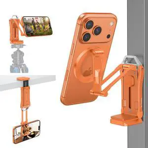 TP02-Pro Magnetic Phone Holder for Vlogging, Content Creator Essentials with 1/4" Screw, Arca, Strong Back Magnet for Gym, Adjustable Phone Stand & Selfie Stick for iPhone 12-17 Series, Orange TP02-Pro Magnetic Phone Holder for Vlogging, Content Creator Essentials with 1/4" Screw, Arca, Strong Back Magnet for Gym, Adjustable Phone Stand & Selfie Stick for iPhone 12-17 Series, Orange