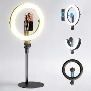 10.2 Magnetic Desk Ring Light with Stand, 5000mAh Rechargeable Desktop Ring Light for Phone3 Color Foldable Selfie Light for Live Stream/Makeup/TikTok/YouTube/Photography/Zoom/Vlogging 10.2 Magnetic Desk Ring Light with Stand, 5000mAh Rechargeable Desktop Ring Light for Phone3 Color Foldable Selfie Light for Live Stream/Makeup/TikTok/YouTube/Photography/Zoom/Vlogging